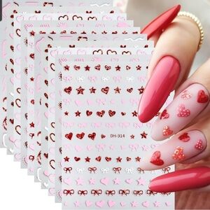 NWT 10 Sheets Valentines Nail Art Stickers - 3D